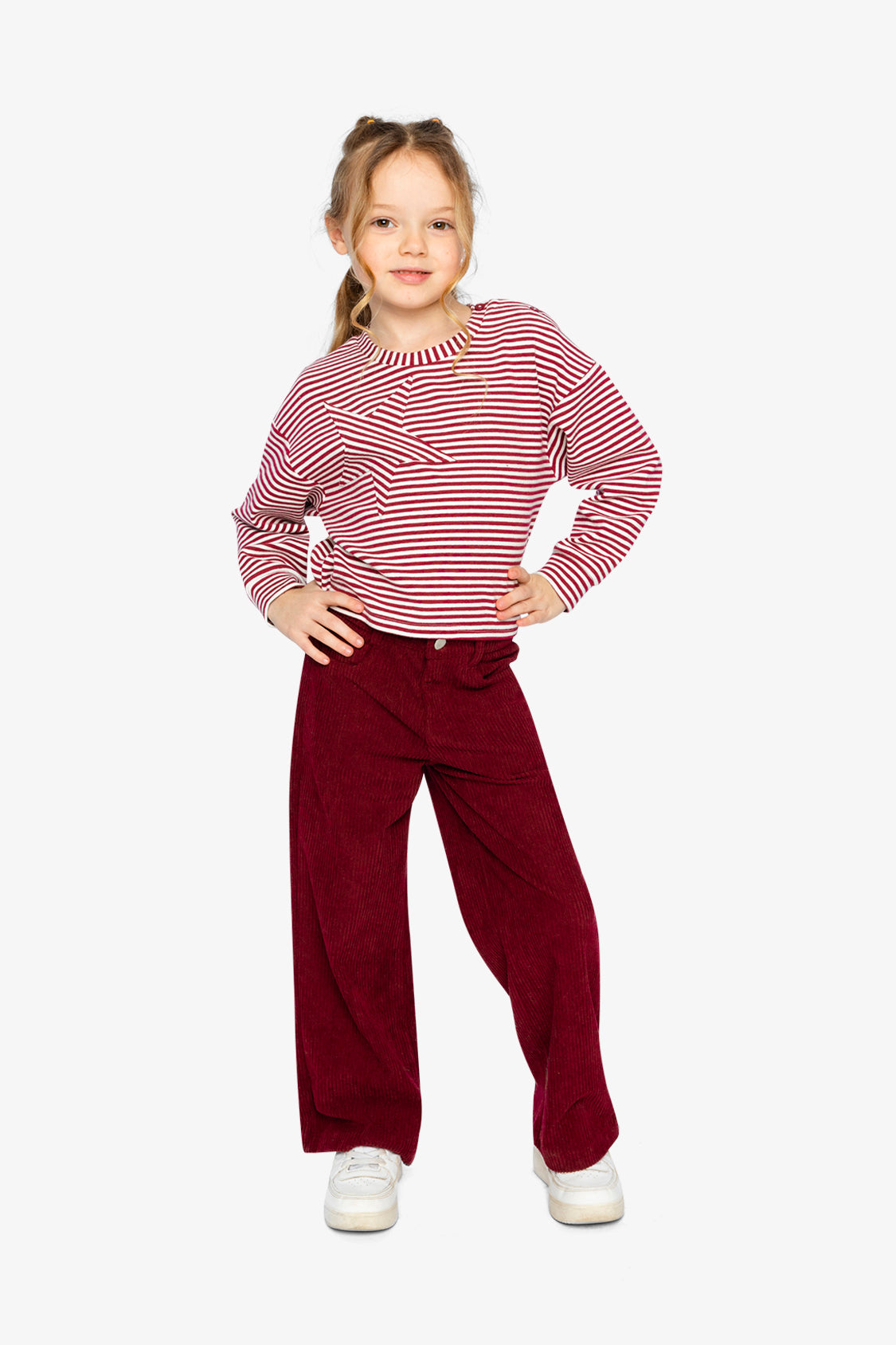 Stretch Corduroy Wide Leg Pants Reddish-Brown - J20YG21_07001