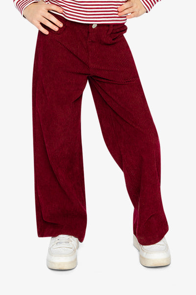 Stretch Corduroy Wide Leg Pants Reddish-Brown - J20YG21_07001