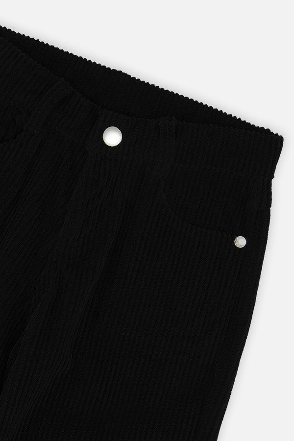Stretch Corduroy Wide Leg Pants Black - J20YG21_09990