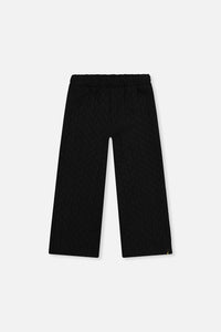 Weit geschnittene Jacquardhose Schwarz