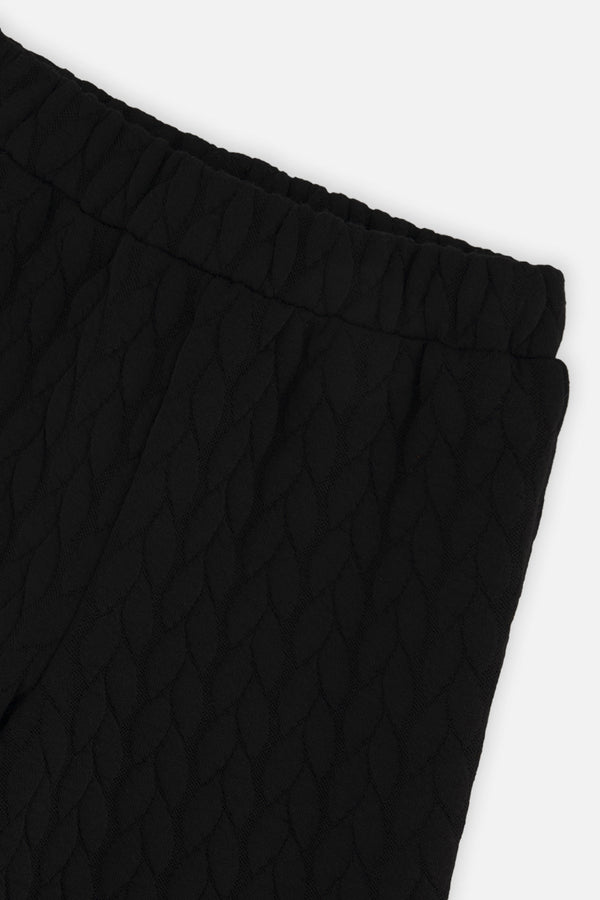 Wide Leg Jacquard Pants Black - J20YG22_09990