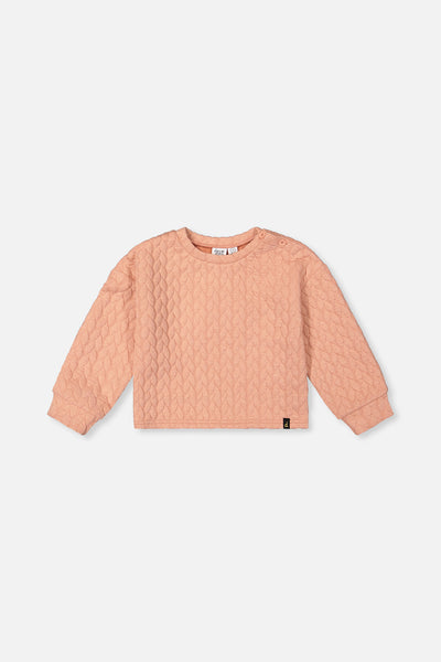 Sweat en jacquard rose