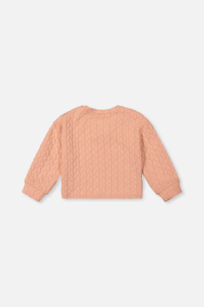 Sweat en jacquard rose