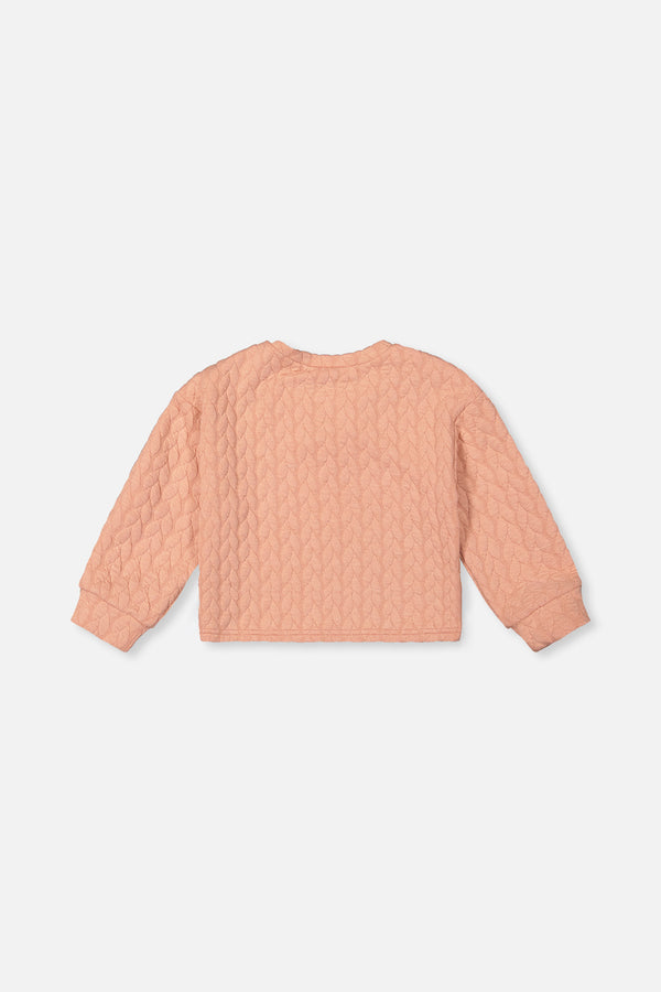 Sweat en jacquard rose