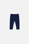 Leggings en rib doux bleu foncé pour bébé