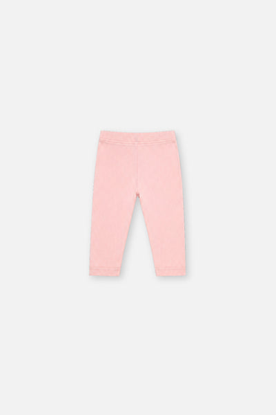 Leggings en rib doux vieux rose pâle pour bébé
