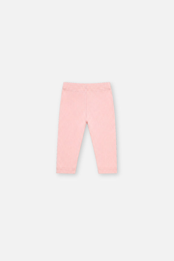 Leggings en rib doux vieux rose pâle pour bébé