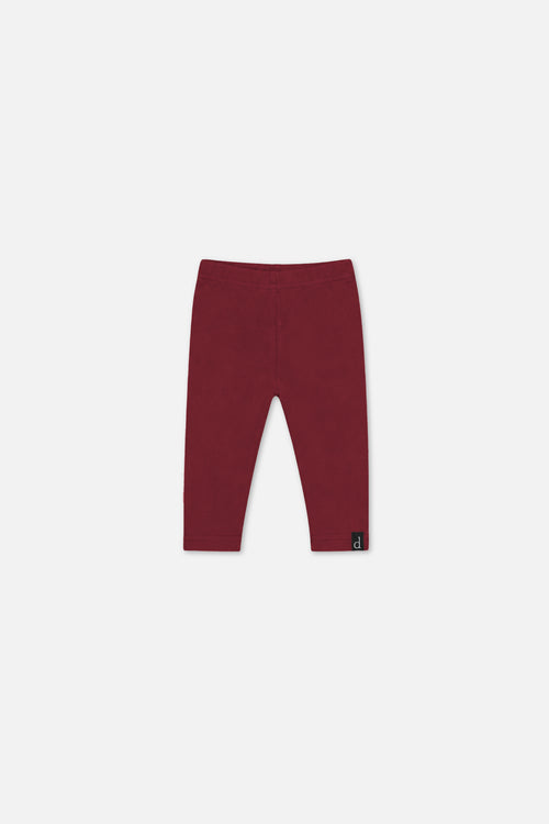 Leggings en rib doux brun rougeâtre pour bébé