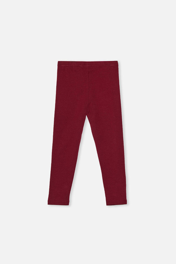 Rib Leggings Reddish-Brown