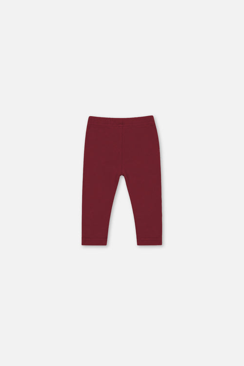 Leggings en rib doux brun rougeâtre pour bébé