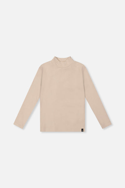 Brushed Rib Mock Neck Top Beige - J20YG71_01160