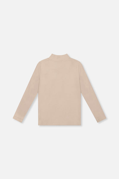 Brushed Rib Mock Neck Top Beige - J20YG71_01160