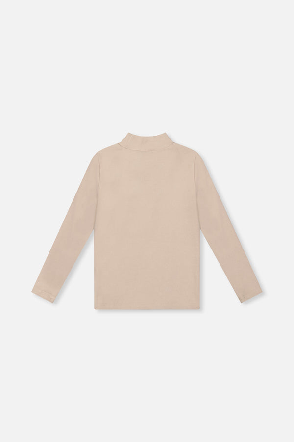 Brushed Rib Mock Neck Top Beige - J20YG71_01160