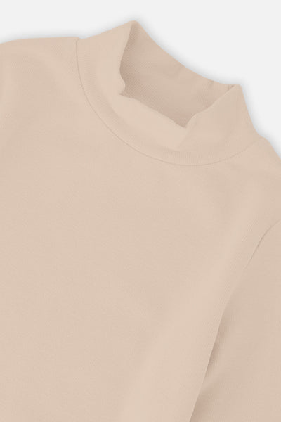 Brushed Rib Mock Neck Top Beige - J20YG71_01160
