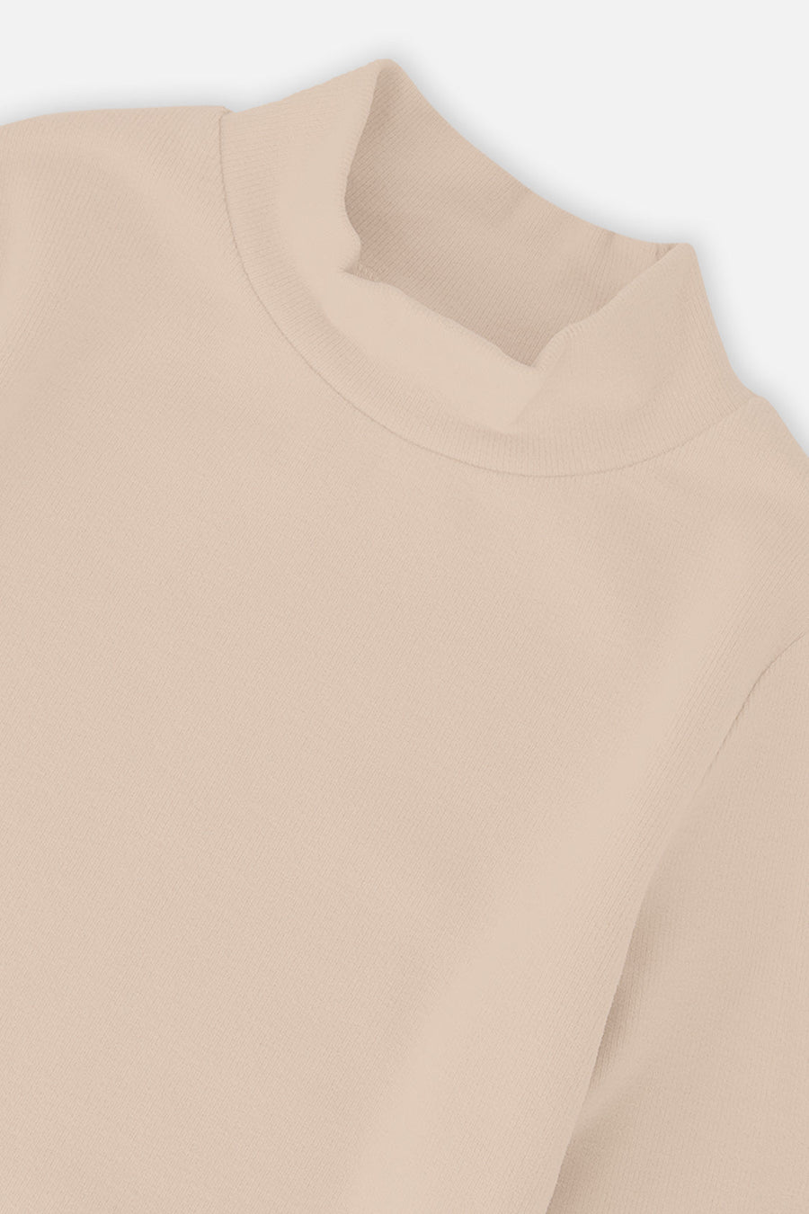 Brushed Rib Mock Neck Top Beige - J20YG71_01160
