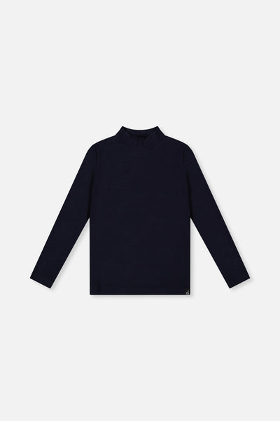 Brushed Rib Mock Neck Top Dark Blue - J20YG71_04810