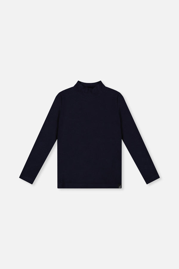 Brushed Rib Mock Neck Top Dark Blue - J20YG71_04810