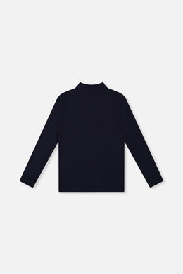 Brushed Rib Mock Neck Top Dark Blue - J20YG71_04810