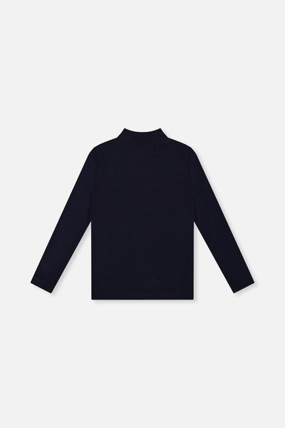 Brushed Rib Mock Neck Top Dark Blue - J20YG71_04810