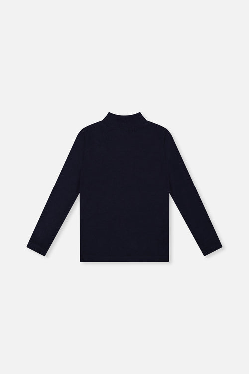 Brushed Rib Mock Neck Top Dark Blue - J20YG71_04810