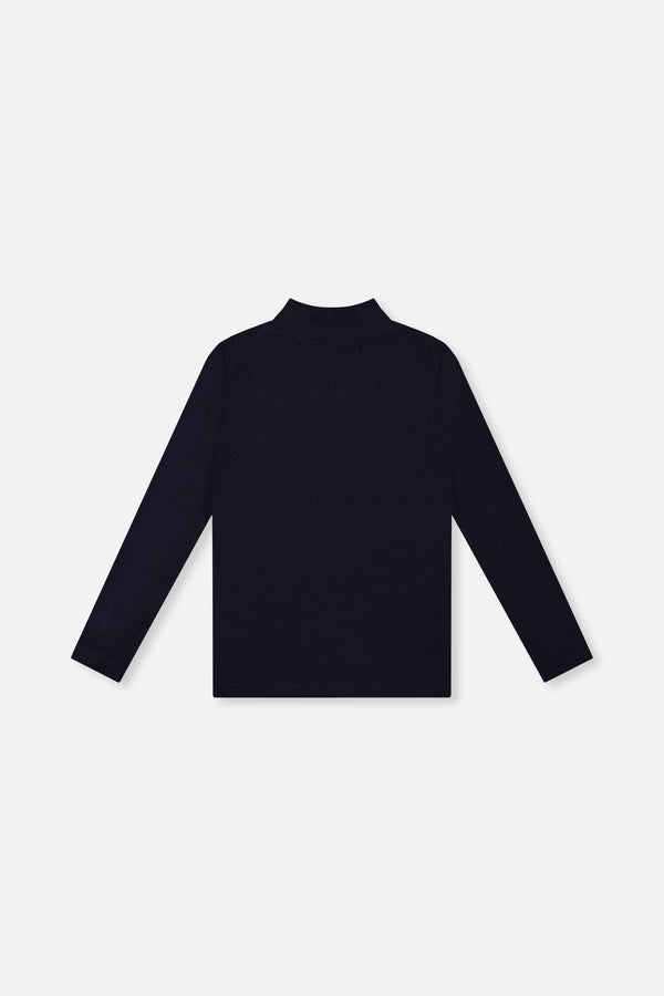 Brushed Rib Mock Neck Top Dark Blue - J20YG71_04810