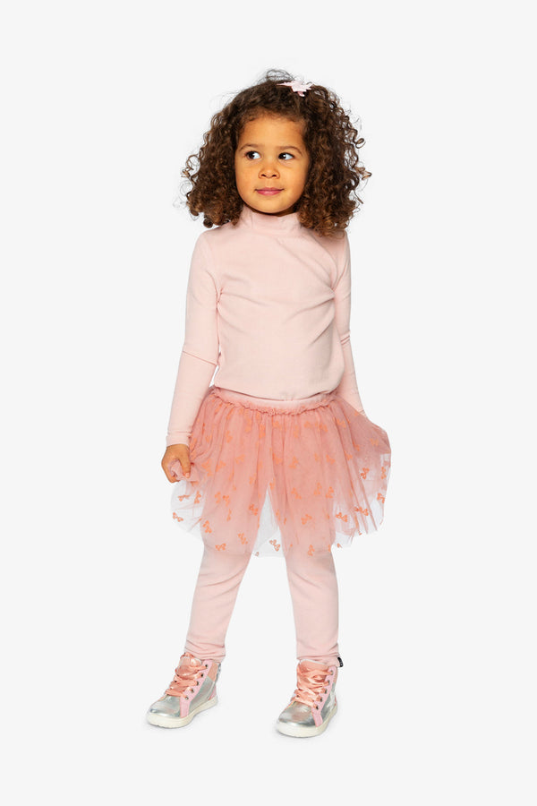 Brushed Rib Mock Neck Top Pale Dusty Pink - J20YG71_06220