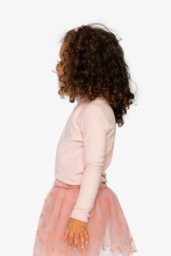 Brushed Rib Mock Neck Top Pale Dusty Pink - J20YG71_06220