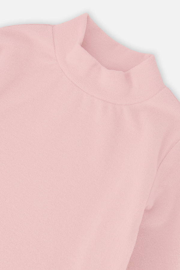 Brushed Rib Mock Neck Top Pale Dusty Pink - J20YG71_06220