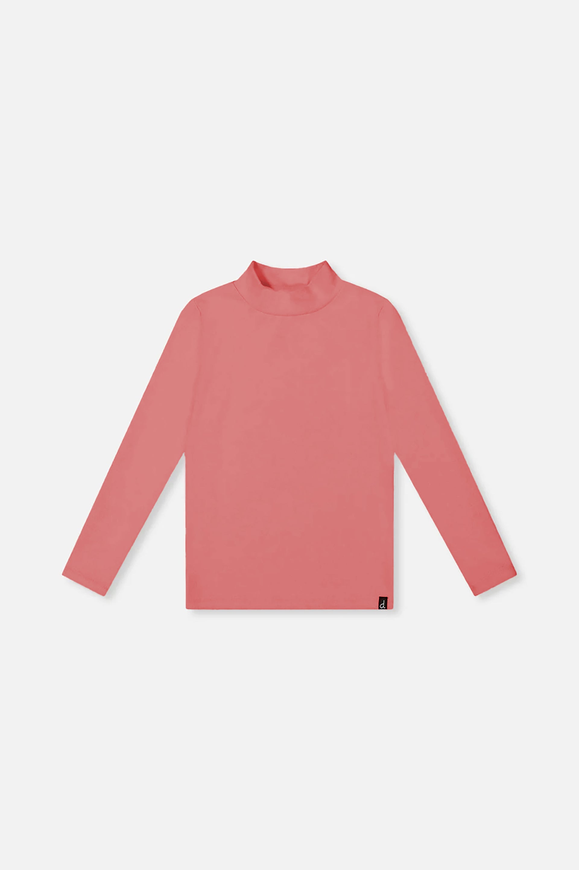 Haut col roulé en rib doux rose