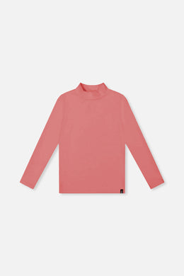 Haut col roulé en rib doux rose