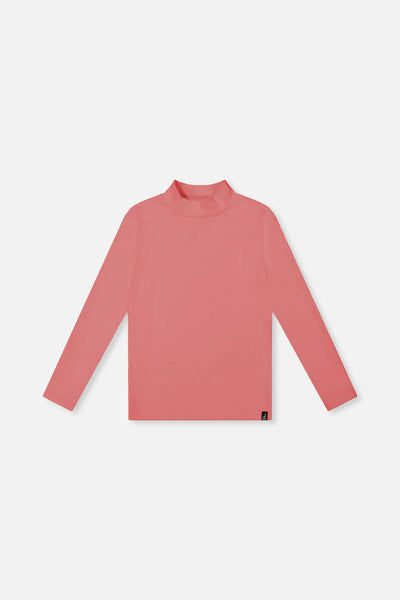 Haut col roulé en rib doux rose