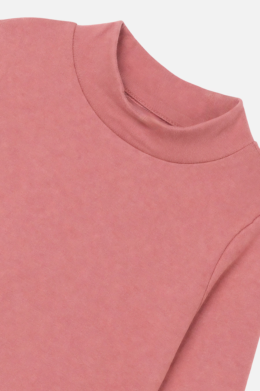 Haut col roulé en rib doux rose