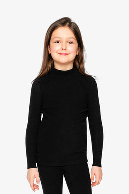 Brushed Rib Mock Neck Top Black - J20YG71_09990