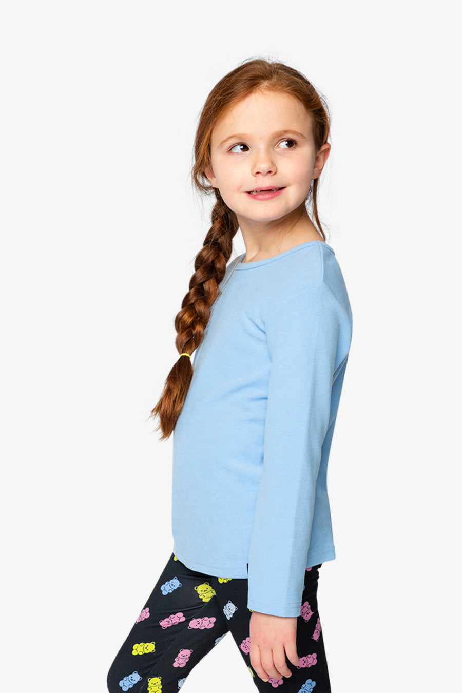 Brushed Rib Crew Neck Top Pale Blue - J20YG72_04000