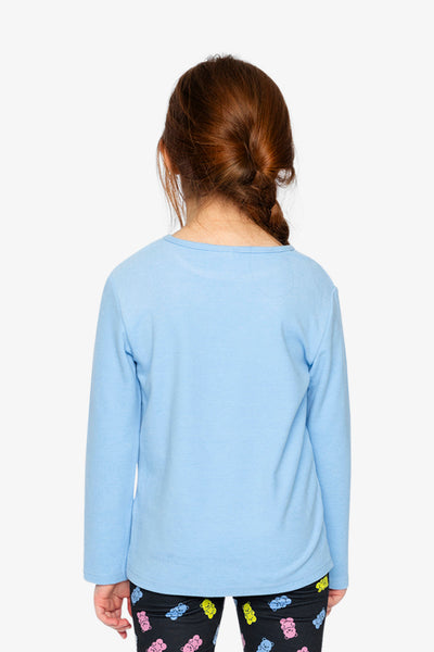 Brushed Rib Crew Neck Top Pale Blue - J20YG72_04000
