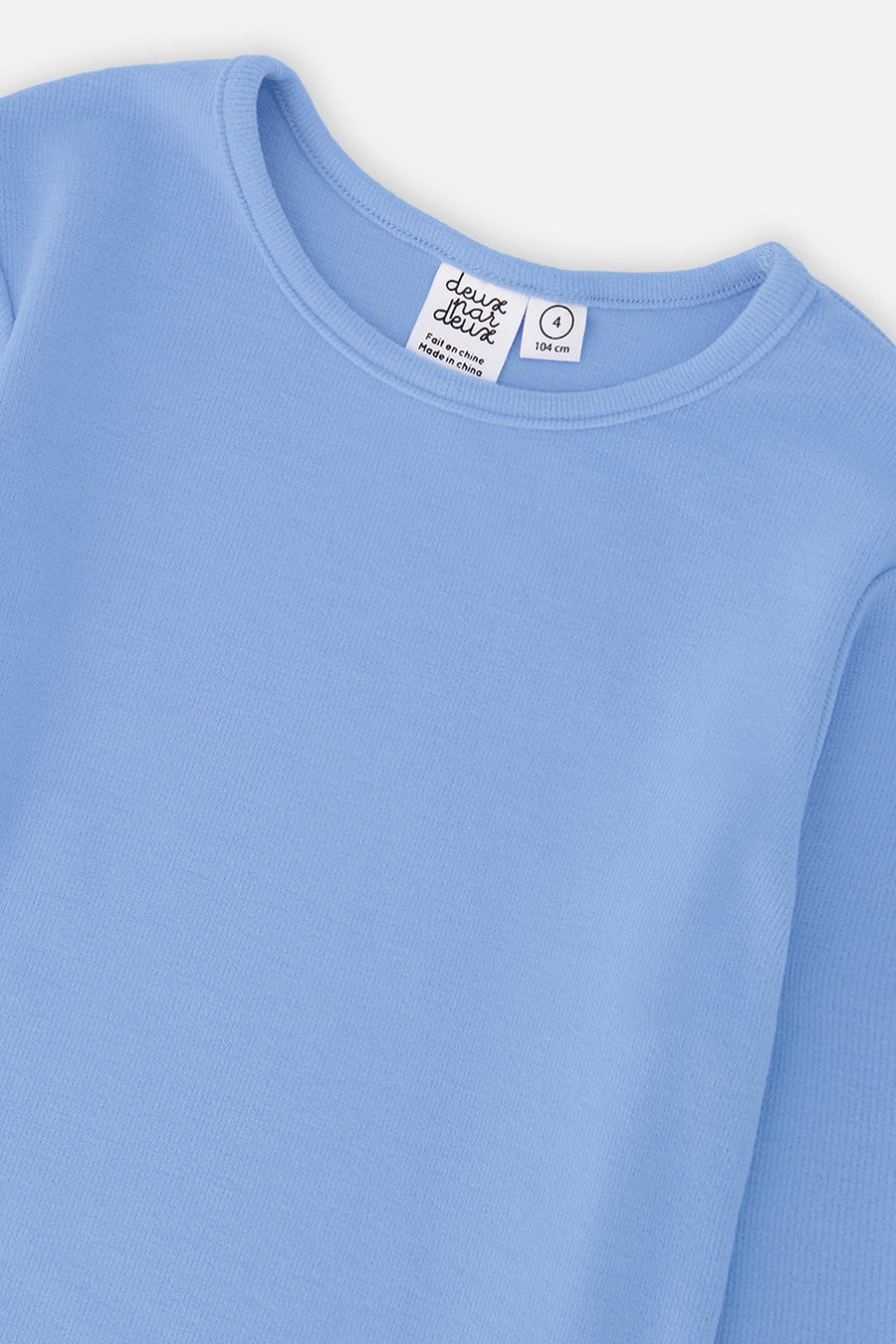 Brushed Rib Crew Neck Top Pale Blue - J20YG72_04000