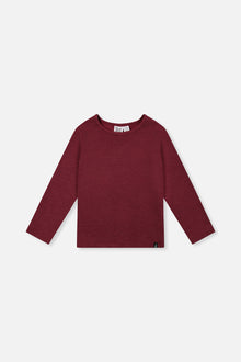 Brushed Rib Crew Neck Top Reddish-Brown - J20YG72_07001