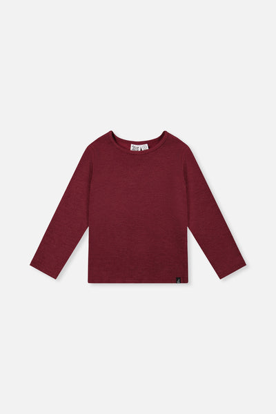 Brushed Rib Crew Neck Top Reddish-Brown - J20YG72_07001