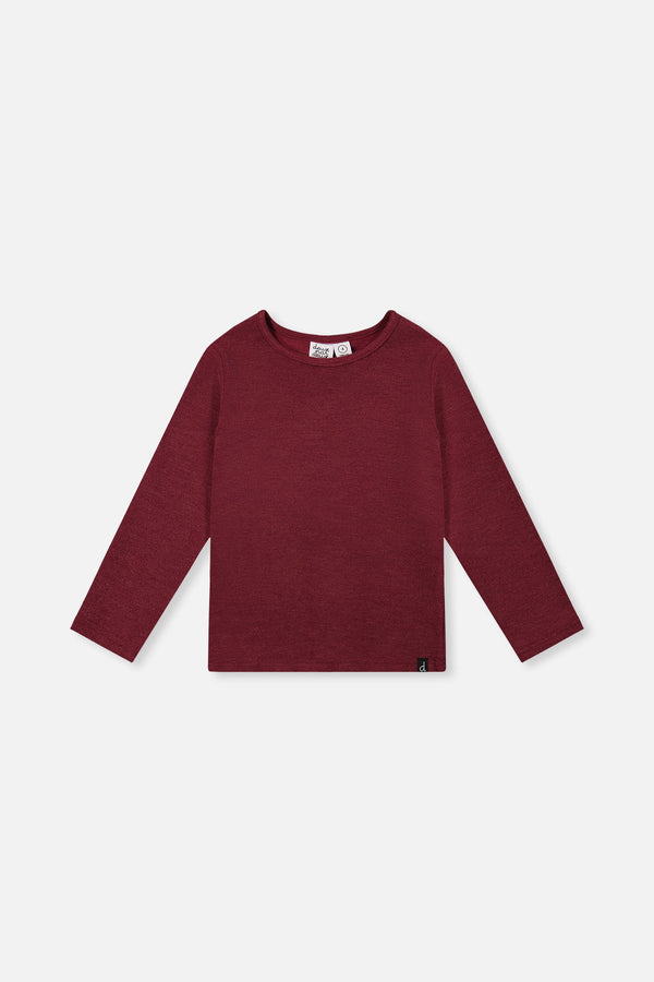 Brushed Rib Crew Neck Top Reddish-Brown - J20YG72_07001