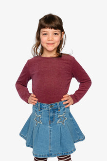 Brushed Rib Crew Neck Top Reddish-Brown - J20YG72_07001