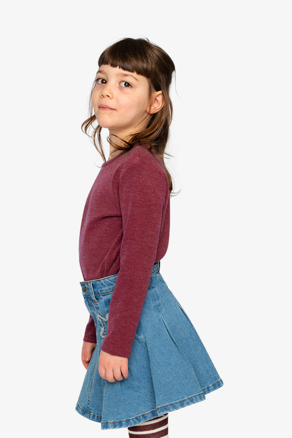 Brushed Rib Crew Neck Top Reddish-Brown - J20YG72_07001