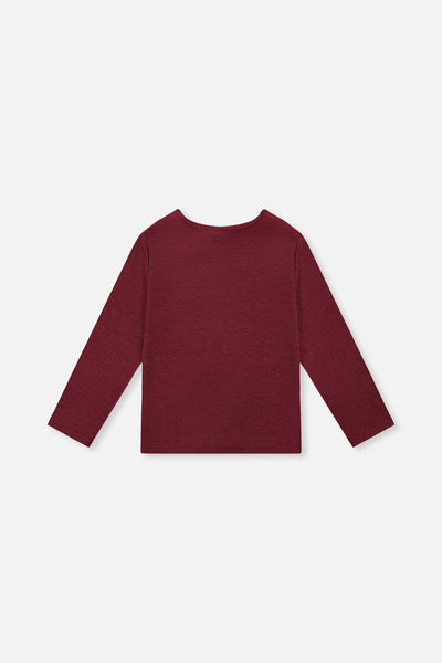 Brushed Rib Crew Neck Top Reddish-Brown - J20YG72_07001