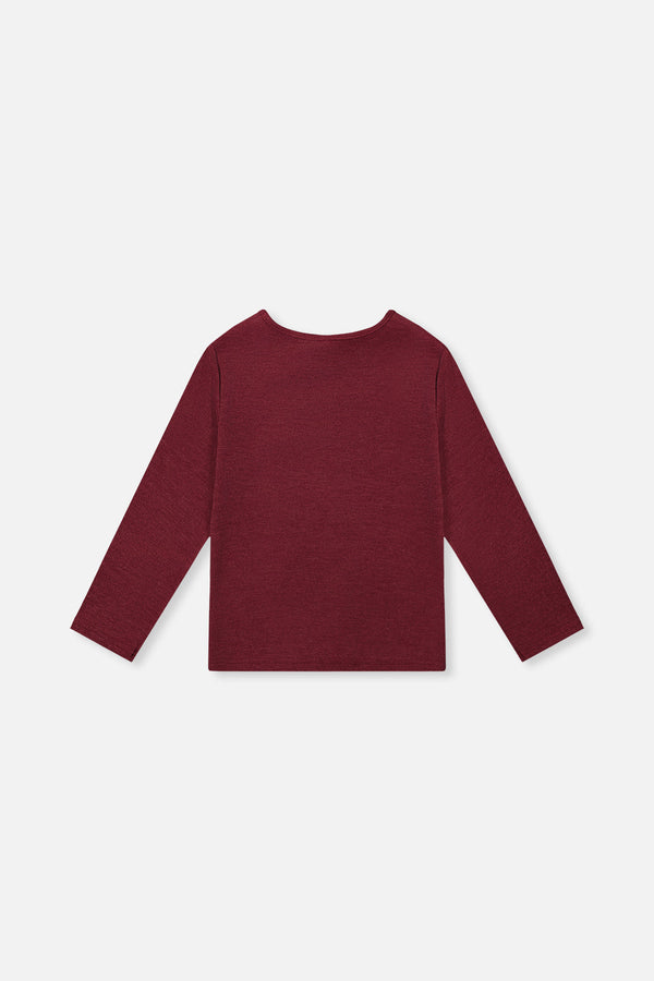 Brushed Rib Crew Neck Top Reddish-Brown - J20YG72_07001