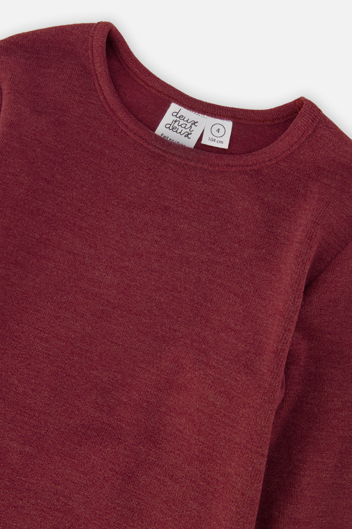 Brushed Rib Crew Neck Top Reddish-Brown - J20YG72_07001
