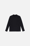 Haut col rond en rib doux noir