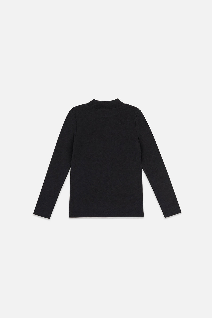 Schwarzes Sweatshirt mit geripptem Rundhalsausschnitt