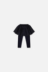 Baby Leggings With Integrated Tulle Skirt Dark Blue