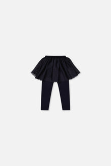 Legging avec jupe en tulle bleu foncé pour bébé