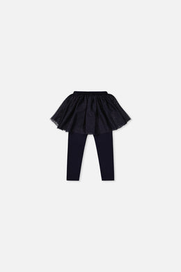 Legging avec jupe en tulle bleu foncé pour bébé