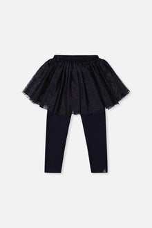 Leggings With Integrated Tulle Skirt Dark Blue - J20YG81_04810